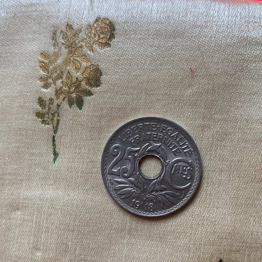 25 Centimes Silver Piece Coin 1917 or 1918